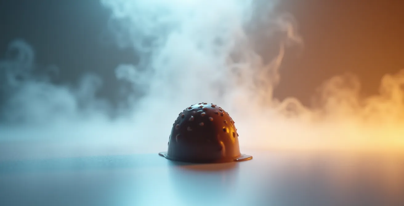 Time-lapse visualization of proper chocolate thawing process preventing condensation