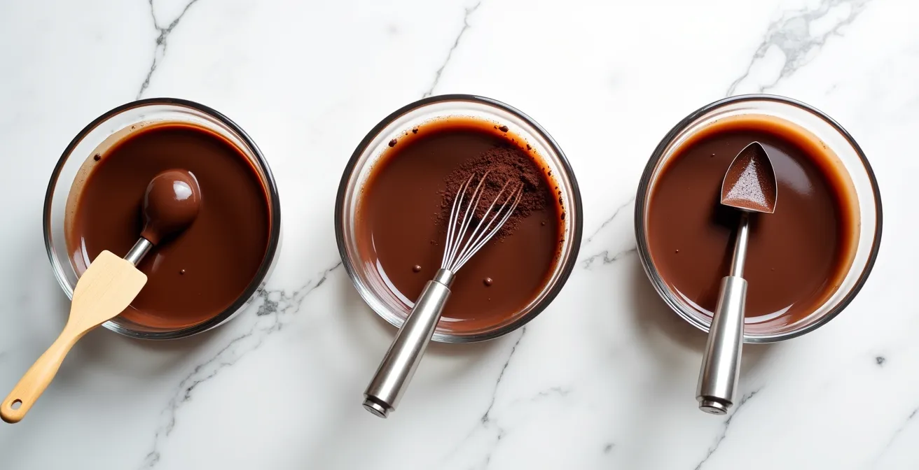 Comparison of three mixing tools creating different shear forces in chocolate ganache